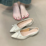 Pink Baotou Sandals Women 2025 New Bow After The Empty Fashion Pointy Shoes HZ0115