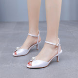 6 Cm Fish Mouth High-Heeled Sandals Shallow Mouth Buckle With Large-Size Round-Head High Heeled Fish Mouthed Fish Mouthed Sandals HZ0115