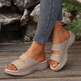 2025 New Summer Thick-Soled Slippers Women's Shoes Thick Soles With Casual Slippers Outside Wearing Cold Slippers HZ0115