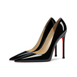 Red-Soled High-Heeled Shoes Black High-Grade Nude New Autumn Temperament Niche Design Patent Leather Single Shoes Fine High Heels Women HZ0115