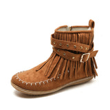 2025 New Women's Autumn And Winter Martin Boots Large Belt Buckle Su Plain Bottom Short Boots HZ0115