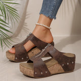 2025 Summer New Women's Thick Bottom Slope And Slippers Large Size Fish Mouth Slope And Thick Bottom Slippers HZ0115
