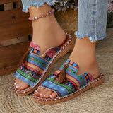 Large-Size Flat-Bottomed Slippers Women's 2025 Summer New Wear Thai Thai Sand Beach Cool Slippers Women's Shoes HZ0115