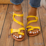 Net Red Candy Color Large-Size Casual Sandals Summer New Women's Shoes Magic Stick Beach Sandals HZ0115