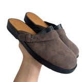 Flat Bottom Slope And Generous Head Behind The Empty Shallow Mouth Men Casual Big Size Single Shoes Sandals Slippers HZ0115