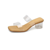 Stepping On The Shit-Sensitive Slippers Women Wear 2025 New Comfortable Transparent Crystal High-Heeled Sandals In The Summer HZ0115