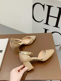 Single Shoes 2025 New Baotou Sandals Women's Summer Thick And Summer With Summer Bridesmaids High Heels Heels HZ0115