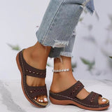 2025 Summer New Women's Thick-Bottomed Slippers Large-Size Fish Mouth Thick Bottom Beach Slippers HZ0115