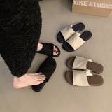 French Flat-Bottomed Retro Leisure Slippers Women's Summer Wear 2025 New Seaside Resort Beach Cool Slippers HZ0115