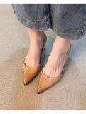 Beautiful~French Retro Tip-Tip High-Heeled Women's New One-Legged Fine-Heeled Single Shoes HZ0115