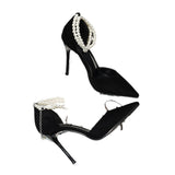 Summer High Heels Women 2025 New Small Heel Small Velvet Small Fragrant Temperament With Skirt High Heels Single Shoes HZ0115