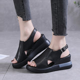 Women's Slope Sandals 2025 New Summer Thick-Soled Fish-Mouthed Sandals Large-Size Thick-Sed Women's Shoes HZ0115