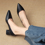 Profy Temperament Light-Mouthed High-Heeled Shoes Korean Version Of Coarse Heel Single Shoes Four Seasons Professional Fashion Women's Shoes Size 41 HZ0115