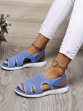 2025 Summer New Women's Sandals Large-Size Breathable Elastic Fly Weaving Flat Bottom Casual Women's Shoes HZ0115