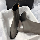 Ultra-Temperament 2025 New High-Heeling French Thin Elastic Korean Version Of Simple Short Boots HZ0115