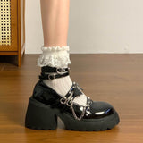 Goth JK Girl With Sweet Cool Wind Single Shoes Spring And Autumn New Retro British Style Increased Thin Mary Precious Shoes HZ0115