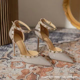 Rival Bag Head Sandals Women's Summer 2025 New Design Sense Of Niche 8Cm Word Buckle With High Heels Women's Thin Heel HZ0115