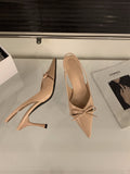 French High-Heeled Shoes Bag Head Sandals Fairy Shoes 2025 New Spring And Summer Temperament Famous Naked Color Pointed Single Shoes HZ0115