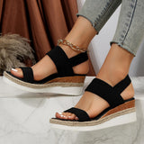 Large-Size Slope Heel Sandals Women 2025 Summer New Fish Mouth Tight Feet Thick-Soled Sandals HZ0115