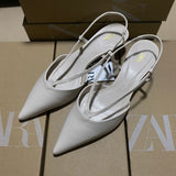 ZAJ2025 Spring New Feel Sandals Women Wear French Evening Fairy Style Sharp Single Shoes In Summer HZ0115