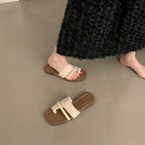 Design A Small-Sense Brown Jacket Slippers In Autumn And Winter Wearing Seaside Beach Cool Drag Soft-Soled Women Shoes Roman Shoes HZ0115