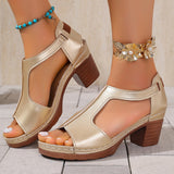 2025 Summer Women's High-Heeled Sandals Wear Coarse Heeled Sandals HZ0115