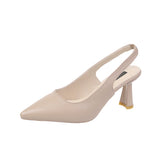 2025 Spring And Summer New Sharp-Headed High-Heeled Shoes Women's Fine Heel Head Sandals Behind The Empty Light Single Shoe HZ0115