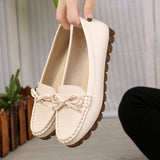 Bean Shoes Women Spring New Flat Single Shoes Soft Sole Lazy One Foot Mother White Nurse Shoes HZ0115