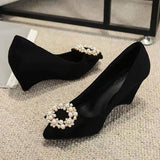 Poe Hefque Fashion Single-Shoe Women 2025 Spring New Fashion Water Diamond Head Light Moussed Soft Bottom Not Tired Heeled Women HZ0115