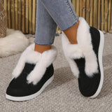 Autumn And Winter Women's Cotton Shoes Keep Warm And Velvet Thick Wool Wool Cotton Shoes Large Casual Comfortable Cotton Shoes HZ0115