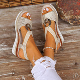 2025 New Hot Sales Thick Bottom Heel Sandals Summer Ladies Thick Soles Large Slopes And Thick-Soled Women's Shoes HZ0115