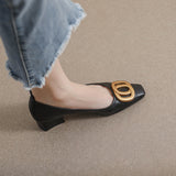French Head High Heels Women 2025 Spring And Autumn New Professional Work Shoes Temperament Fairy Style Single Shoes Women Coarse HZ0115