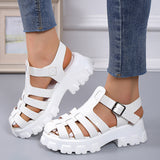 2025 New Summer Large-Size Hollow Octfish Sandals Retro Bag Head Casual Roman Sandals Women HZ0115