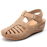 2025 Summer New Large-Size Daily Leisure Bag Head With The Magic Sticker Women's Slope Sandals HZ0115