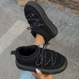 Thick Bottom Cross Strap 2025 Autumn And Winter New Fashion Plus Thick Warm Short Barrel Pedal Tight Cotton Shoes HZ0115