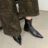 Sharp-Headed Short Boots Women 2025 Autumn And Winter New Boots Thick And Short-Cular Women Boots Small Thin Skin Boots High Heels Martin Boots HZ0115