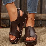 2025 New Summer Women's Thick-Sed Fish Mouth Sandals Large-Size Magic Thick-Soled Sandals HZ0115