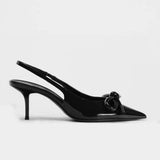 French Pointed High Heels 2025 Summer New Shallow Mouth Fine Heel Bow After The Air Wear A Hundred Temperament Single Shoes HZ0115