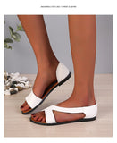 Roman Wind Large-Size Fish Mouth Type Flat-Soled Sandals 2025 New Deed Women's Shoes HZ0115