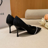 Design Sense Single Shoes Fine Heel New Pointed Small High Heels 2025 Spring And Autumn Heel Squint Small Women's French Women Shoes HZ0115