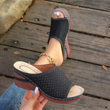 2025 New Women's Slope And Thick Bottom Slippers Large-Size Pure Color Fish Mouth Slope And High-Inctase Leisure Slippers HZ0115