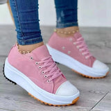 Large-Size Casual Single-Shoe Women's Shoes 2025 New Four-Season Round Head With Thick-Bottomed Canvas Shoes HZ0115
