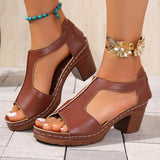 2025 Summer Women's High-Heeled Sandals Wear Coarse Heeled Sandals HZ0115