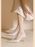 2025 Summer New Sharp High Heel Women's Fashion Single Shoes New Chinese Style Cheongsam Banquet Wedding Shoes HZ0115