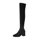 Over-Knee Boots High-Heeling Boots Elastic Boots Boots Cards Color Boots Lint Long Boots Autumn Winter Velvet High Boots HZ0115