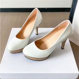 2025 Spring And Autumn New Large-Size Round Head Thin And Fashionable Shallow Foot Single Shoes Women HZ0115
