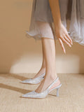 2025 Summer New Sharp High Heel Women's Fashion Single Shoes New Chinese Style Cheongsam Banquet Wedding Shoes HZ0115