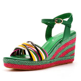 9 Cm Bohemian Heel Sandals Waterproof Table Fish Mouth High Heel Sandals Table Preparation Slopes Beach Sandals HZ0115