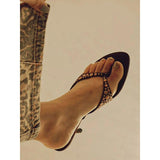 2025 New High-End Rivet Clip Cool Slippers Velvet Word High-Slip Slippers Women's Summer Wear HZ0115