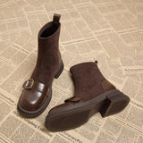 Vintage British Style Thin Skinny Boots Brown Socks Boots 2025 Autumn And Winter Gas Small Short Boots Small Ankle Boots HZ0115